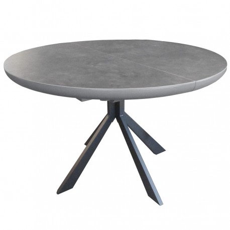 Table de salle à manger ronde extensible AVA en céramique gris