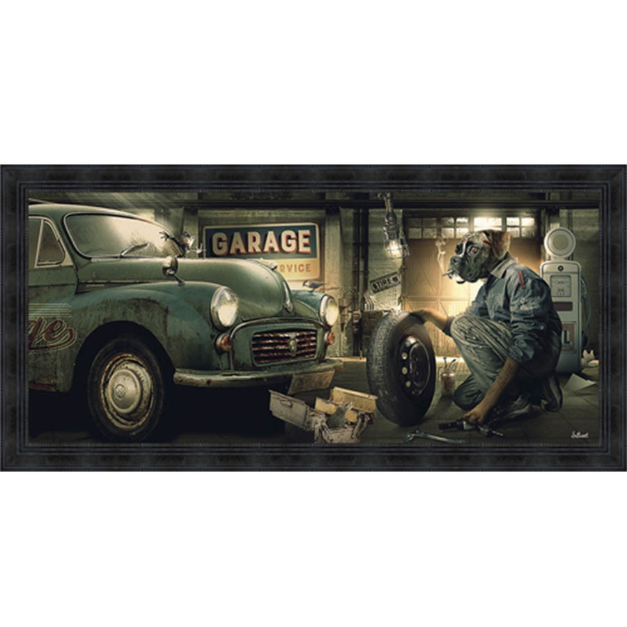 Tableau moderne Sylvain BINET Garage vintage 53x53cm - MiLOME