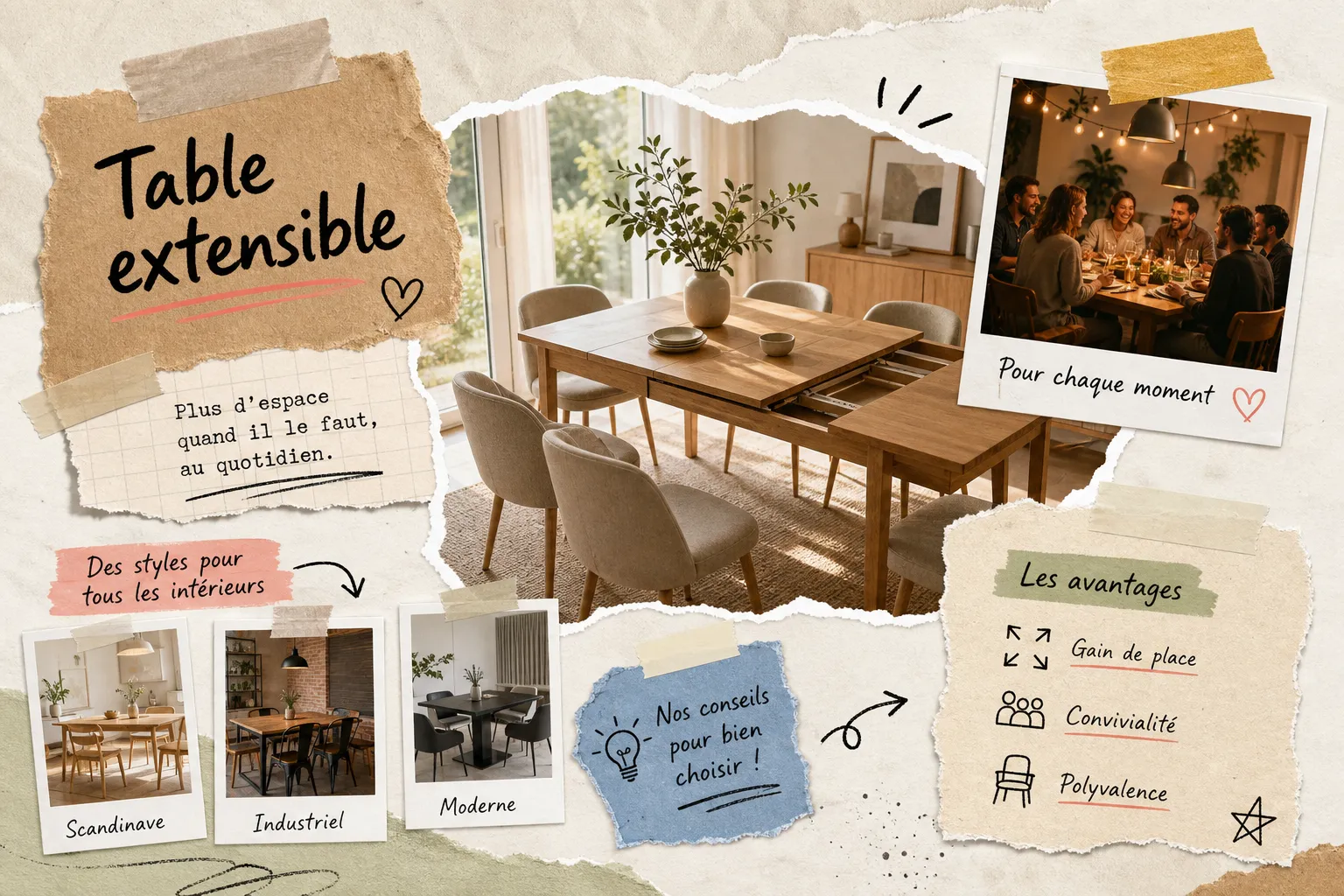 Table extensible : avantages, styles et conseils d'achat
